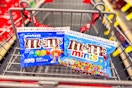 2 bags of m&ms candy in a cart