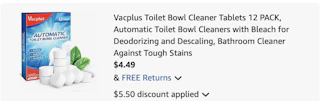 toilet bowl cleaner Amazon receipt