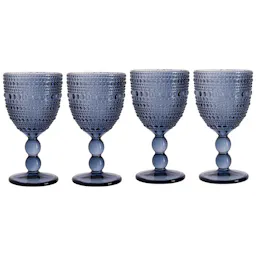Halo Ribbed Glass Goblet Set