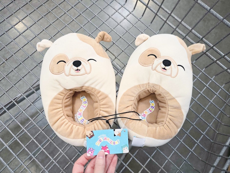 squishmallows slippers in a cart