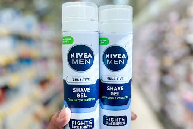 Nivea Men's Sensitive Shave Gel 3-Pack, Now $6.89 on Amazon card image