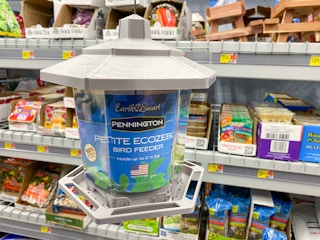 pennington bird feeder hanging in walmart seed aisle