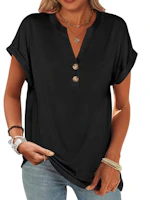 ANRABESS Women's Henley Top