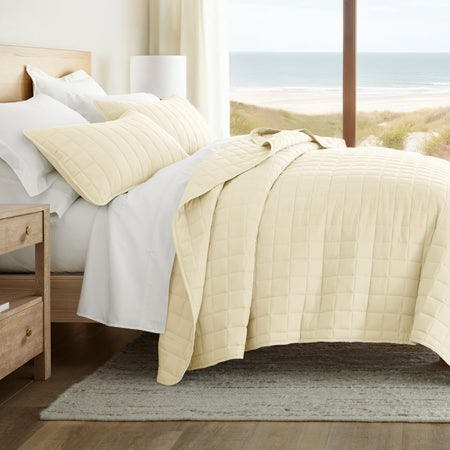 Square Quilted Coverlet Set