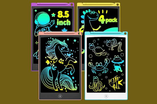 LCD Writing Tablet 4-Pack, Only $8.99 on Amazon ($2.25 Each) card image