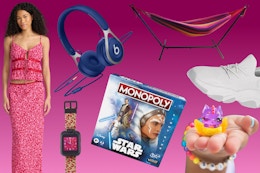 Apparel, Kids' Smart Watch, Beats Headphones, Star Wars Monopoly, Men's Sneakers, Hammock, More
