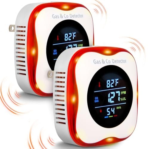 Gas and Carbon Monoxide Detector 2-Pack