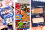 collage with rayovac batteries, maybelline eyeshadow, tyson nuggets
