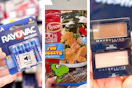 collage with rayovac batteries, maybelline eyeshadow, tyson nuggets