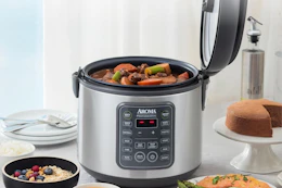 aroma professional rice cooker on a table