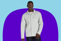light gray fleece shacket