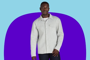 light gray fleece shacket