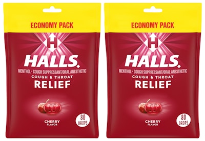 2 HALLS Cough Drop Bags