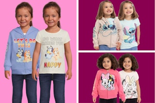 walmart toddler character hoodie and shirt sets collage
