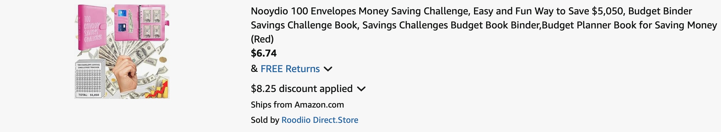Amazon 100 Envelope Savings Challenge 2025