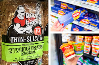 dave's killer bread, barilla pasta, and tyson chicken side by side