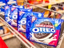 4 packages of oreos in a cart