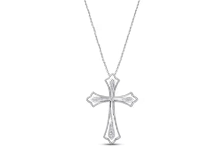 Kay Jewelers Diamond Sterling Silver Cross Necklace