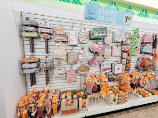 fall decor display at dollar tree
