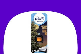 dollar general febreze auto air freshener on purple and white background