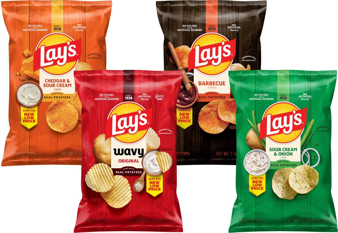 4 Lay's Chips Bags