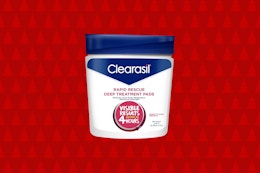 clearasil rapid rescue pads on a christmas background