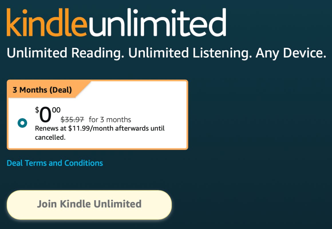 Kindle Unlimited 3-Month Membership