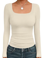 Ekouaer Women's Square Neck Top