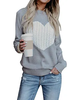 Women's Heart Pullover Sweater