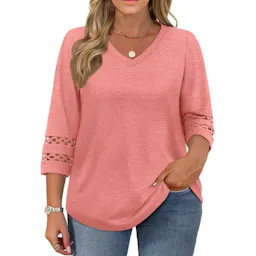 Women's 3/4 Sleeve V-Neck Tunic