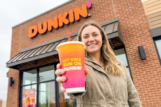 hot girls run on dunkin cup