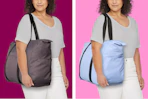 open story weekender bag side by side