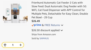 dual pet feeder Amazon receipt