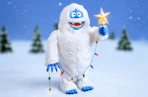 Lifestyle photo of the Rudolph the Red-Nosed Reindeer Bumble Animatronic Christmas Decoration