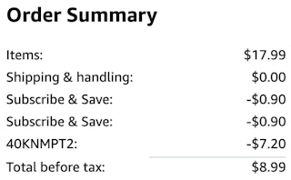 a cart ending in $8.99