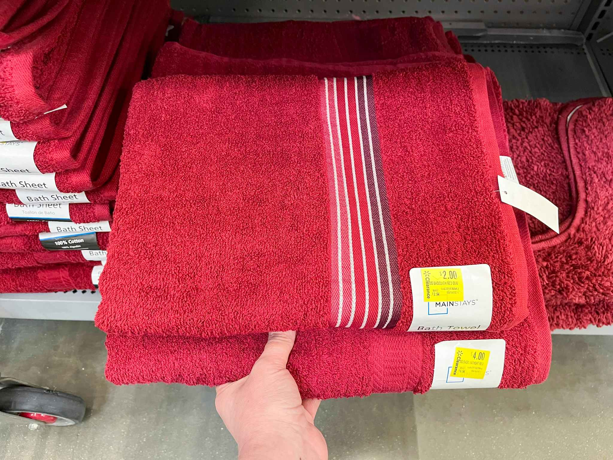 Mainstays Bathroom Linen Clearance: $2 Towels, $4 Rugs, and More
