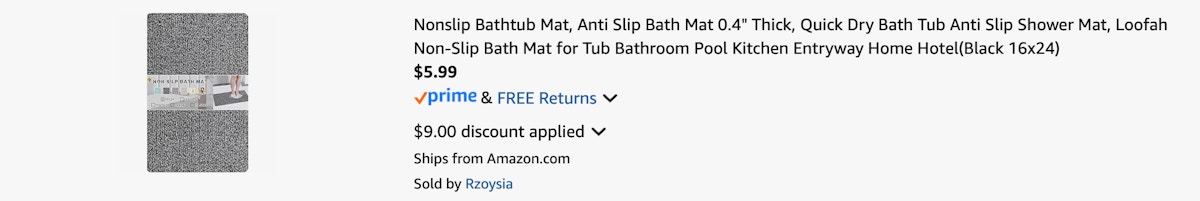 Amazon Non-Slip Bathtub Mat 2025