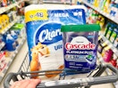 charmin and cascade in cart