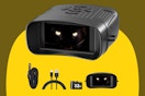 Night Vision Goggles,Night Vision Goggles for Adults Tactical Binoculars on a yellow background.