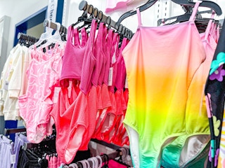 swim suits on hangers at old navy