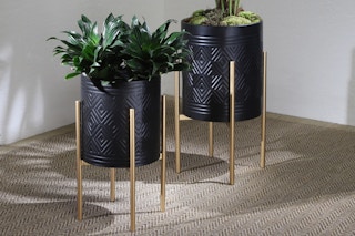 2 Piece Metal Planter Display Stand Set at Wayfair