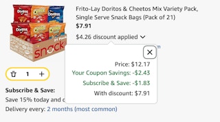 Chips Amazon receipt