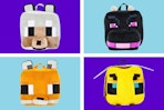 4 stock images of Minecraft Plush Backpacks