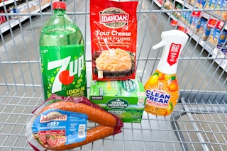 walmart groceries in a shopping cart