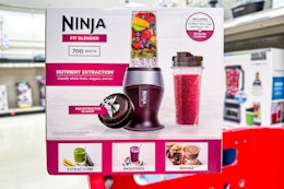 ninja fit blender set sitting on a target cart
