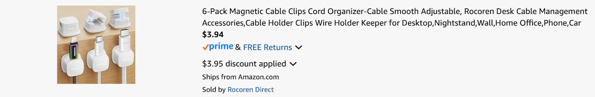 Amazon Magnetic Cable Clips 2025