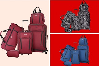 collage of 5-piece lugagge sets