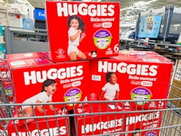 Save $5 on the New Huggies Little Movers HuggFit 360° Diapers at Walmart card image