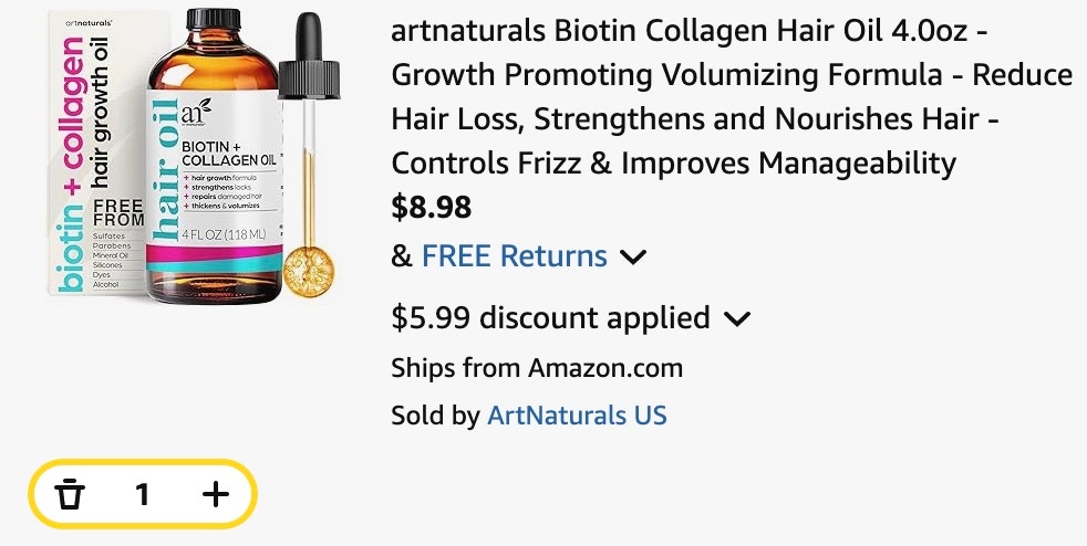 artnaturals Biotin Collagen Hair Oil