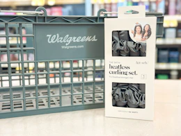 kitsch heatless curling set on counter in walgreens